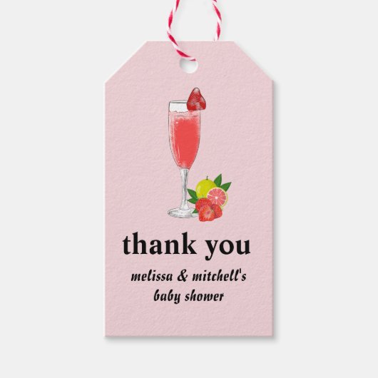 Brunch and bubbly mimosa champagne Vielen Dank Geschenkanhänger (Vorderseite)