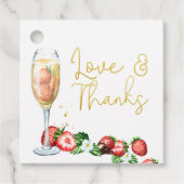 Brunch and Bubbly Strawberries Liebe und Danke Geschenkanhänger (Vorderseite)