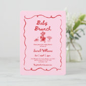 Brunch Baby Shower Girl Invitation Einladung (Stehend Vorderseite)
