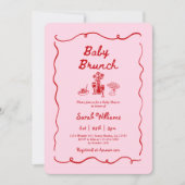 Brunch Baby Shower Girl Invitation Einladung (Vorderseite)