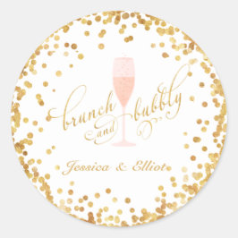 Brunch & Bachelorette Verlobung Brunch Runder Aufkleber