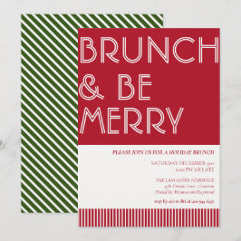 Brunch & Be Merry Green Red Christmas Brunch Einladung