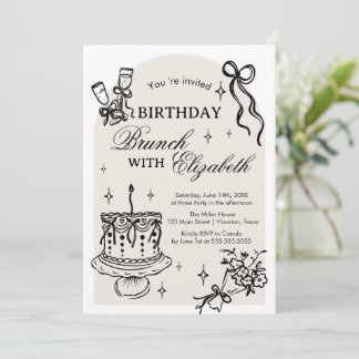 Brunch Birthday Invitation Einladung