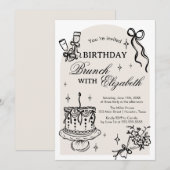 Brunch Birthday Invitation Einladung (Vorne/Hinten)