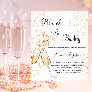 Brunch Brause Brautparty Pink Budget Einladung