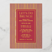 Brunch Brautparty Custom Elegante Rose einladen Folieneinladung (Vorderseite)