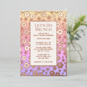 Brunch Brautparty Custom Floral Modern Folieneinladung (Stehend vorne)