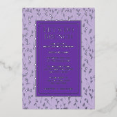 Brunch Brautparty Custom Floral Silver einladen Folieneinladung (Vorderseite)