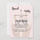 Brunch-Brautparty mit blubbly pink Einladung (Vorderseite)
