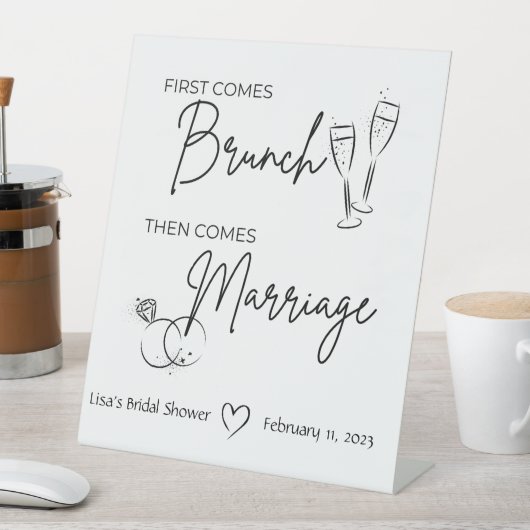 Brunch Brautparty Sign Sockelschild (In Situ)