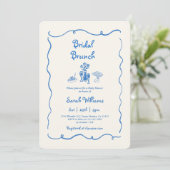 Brunch Bridal Dusche Einladung (Stehend Vorderseite)