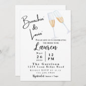 Brunch Bridal Dusche Einladung Brunchin' & Lovin' (Vorne/Hinten)