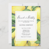 Brunch & Bubble Lemon Brautparty Einladung (Vorderseite)