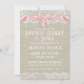 Brunch Bubbly and Bows Baby Shower Einladung (Vorderseite)