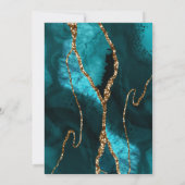 Brunch Bubbly Aquamarin Gold Glitzer Agate Dusche Einladung (Rückseite)