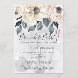 Brunch & Bubbly Aquarell Brautparty Einladung