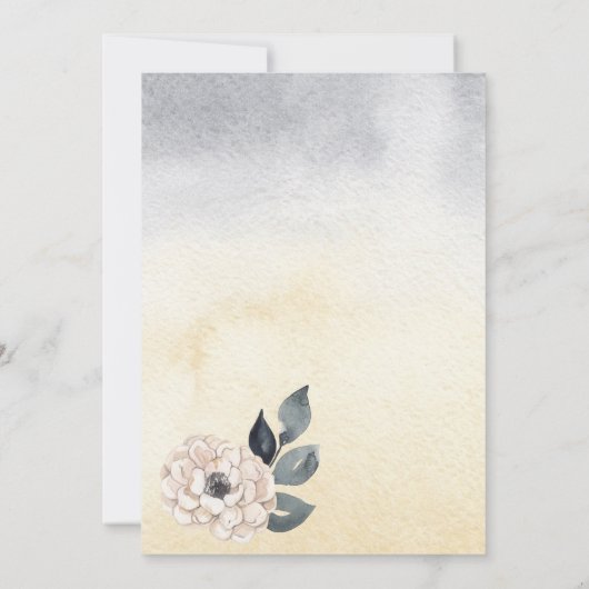 Brunch & Bubbly Aquarell Brautparty Einladung (Rückseite)