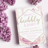 Brunch Bubbly & Baby Marble Baby Shower Einladung