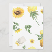 Brunch, Bubbly & Baby Sunflower Babydusche Einladung (Rückseite)