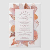 Brunch & Bubbly Beach Seashells Brautparty Pergament Einladungen (Vorderseite)