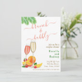 Brunch Bubbly Bemerkenswert Budget Paare Dusche Einladung (Stehend Vorderseite)