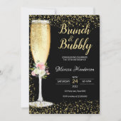 Brunch & Bubbly Birthday Floral Einladung (Vorderseite)