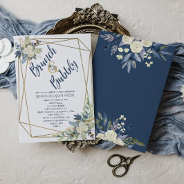 Brunch & Bubbly Blue Floral Brautparty Einladung