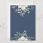 Brunch & Bubbly Blue Floral Brautparty Einladung (Rückseite)