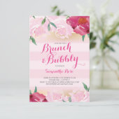 Brunch & Bubbly Blume Brautparty Einladung (Stehend Vorderseite)