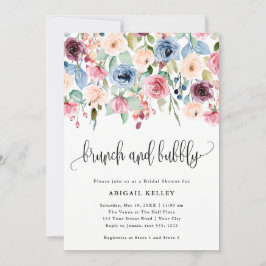 Brunch & Bubbly Blume Brautparty Einladung