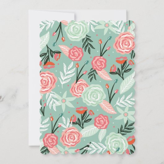 Brunch & Bubbly Blumendusche Einladung (Rückseite)