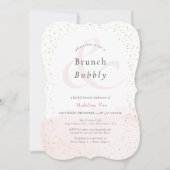 Brunch & Bubbly Blush Pink x Gold Brautparty Einladung (Vorderseite)