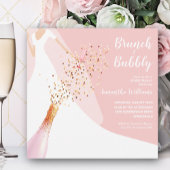 Brunch Bubbly Blush Rose Bridal Dusche Einladung