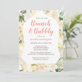 Brunch & Bubbly Boho Bridal Dusche Einladung (Stehend Vorderseite)