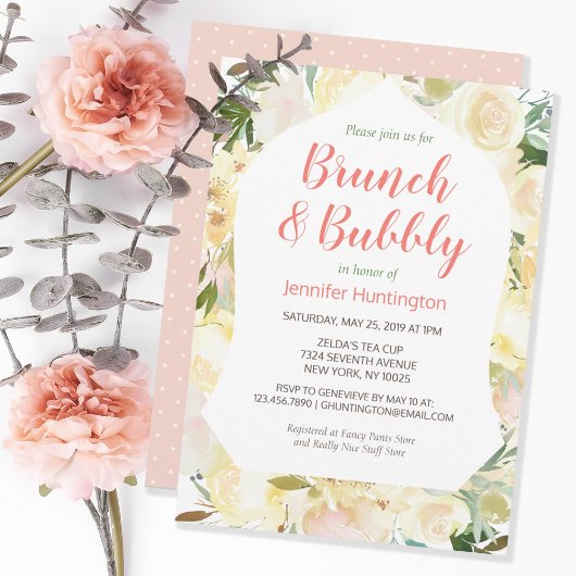 Brunch & Bubbly Boho Bridal Dusche Einladung