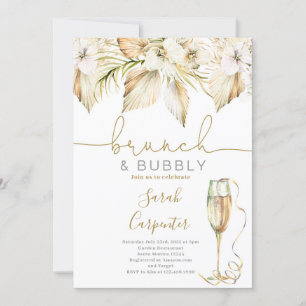 Brunch & Bubbly Boho Bridal Dusche Einladung
