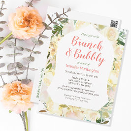 Brunch & Bubbly Boho Bridal Dusche Einladung Postkarte