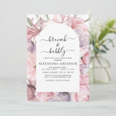 Brunch & Bubbly Boho Lila Brautparty Einladung (Stehend Vorderseite)