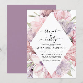 Brunch & Bubbly Boho Lila Brautparty Invitati Einladung