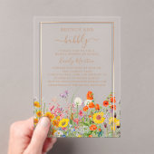 Brunch & Bubbly Boho Wild Blume Brautparty Acryleinladungen (Insitu (Handheld))