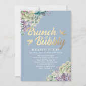 Brunch & Bubbly Brautparty Aquarell Einladung (Vorderseite)
