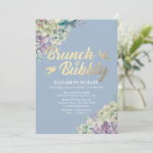 Brunch & Bubbly Brautparty Aquarell Einladung (Stehend Vorderseite)