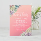 Brunch & Bubbly Brautparty Aquarell Einladung (Stehend Vorderseite)