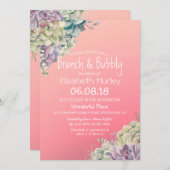 Brunch & Bubbly Brautparty Aquarell Einladung (Vorne/Hinten)