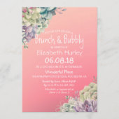 Brunch & Bubbly Brautparty Aquarell Einladung (Vorderseite)