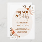 Brunch & Bubbly, Brautparty, Blumenbridal Einladung (Vorne/Hinten)