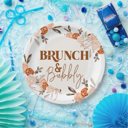 Brunch & Bubbly, Brautparty, Blumenbridal Pappteller (Party)