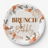 Brunch & Bubbly, Brautparty, Blumenbridal Pappteller (Vorderseite)