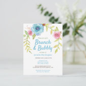 Brunch & Bubbly Brautparty Blumenladen Postkarte (Stehend Vorderseite)