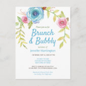 Brunch & Bubbly Brautparty Blumenladen Postkarte (Vorderseite)